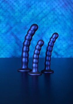 Ouch! Beaded G-Spot Dildo Metallic Purple 6.5"