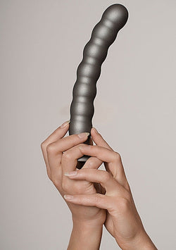 Ouch! Beaded G-Spot Dildo Gun Metal 6.5"