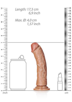 Realrock Curved Dildo Suction Cup Tan 6"