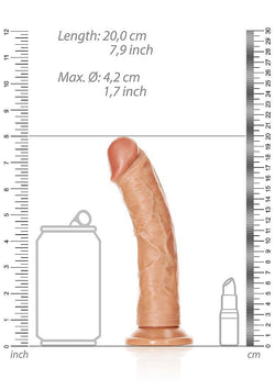 Realrock Curved Dildo Suction Cup Tan 7"