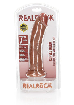 Realrock Curved Dildo Suction Cup Tan 7"