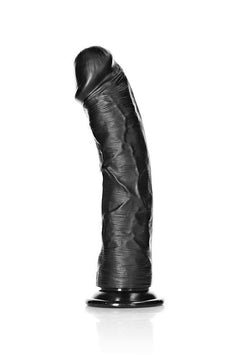 Realrock - Curved Realistic Dildo Suction Black - 9"