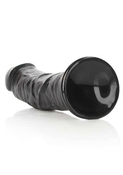 Realrock - Curved Realistic Dildo Suction Black - 9"