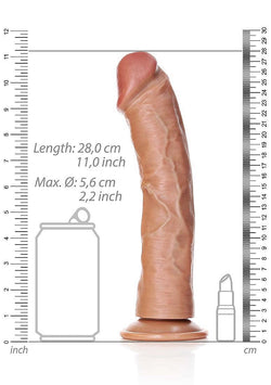 Realrock Curved Dildo Suction Cup Tan 10"