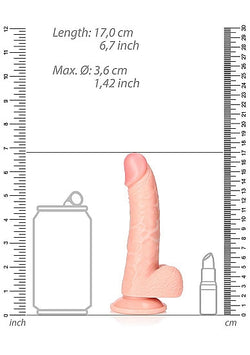 RealRock Curved Realistic Dildo With Balls 6"