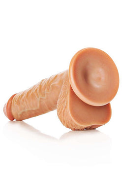Realrock Dildo with Balls Suction Cup Tan 8"