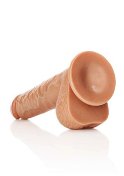 Realrock Dildo with Balls Suction Cup Tan 10"