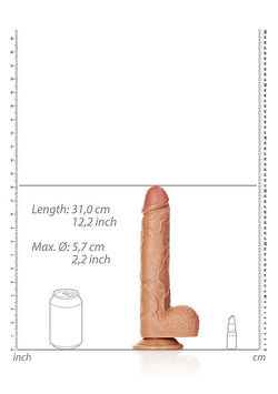 Realrock Dildo with Balls Suction Cup Tan 11"