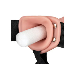 RealRock Vibrating Hollow Strap-On 8 inch Flesh