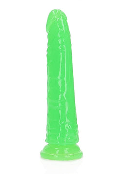 RealRock Slim Glow in the Dark Dildo Green 6"