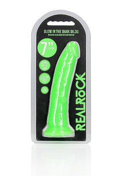 RealRock Slim Glow in the Dark Dildo Green 7"