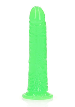 RealRock Slim Glow in the Dark Dildo Green 7"