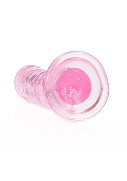RealRock Crystal Clear Straight Dildo Pink 6"