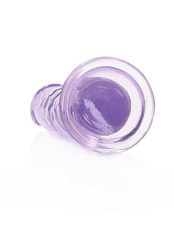 RealRock Crystal Clear Straight Dildo Purple 6"