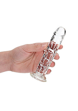 RealRock Crystal Clear Straight Dildo Transparent 6"
