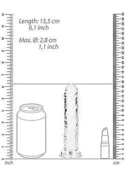 RealRock Crystal Clear Straight Dildo Transparent 6"