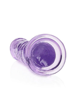 RealRock Crystal Clear Straight Dildo Purple 7"