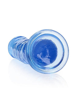 RealRock Crystal Clear Straight Dildo Blue 8"