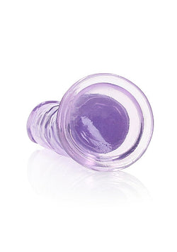 RealRock Crystal Clear Straight Dildo Purple 8"