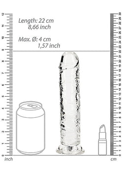 RealRock Crystal Clear Straight Dildo Transparent 8"