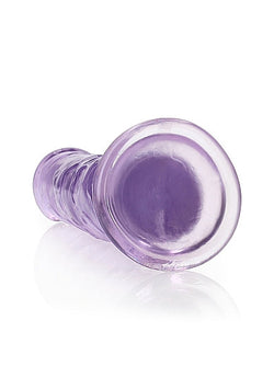RealRock Crystal Clear Straight Dildo Purple 9"