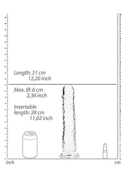 RealRock Crystal Clear Straight Dildo Transparent 11"