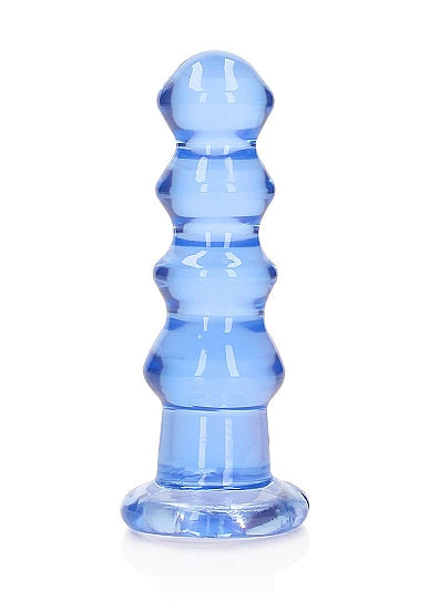 RealRock Crystal Clear Curvy Dildo Blue 5.5"