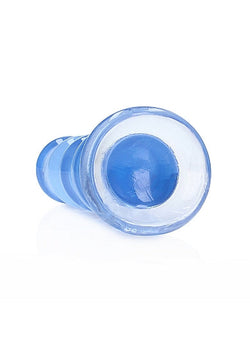 RealRock Crystal Clear Curvy Dildo Blue 5.5"