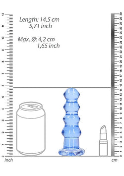 RealRock Crystal Clear Curvy Dildo Blue 5.5"