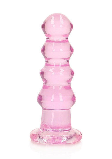 RealRock Crystal Clear Curvy Dildo Pink 5.5"