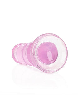 RealRock Crystal Clear Curvy Dildo Pink 5.5"
