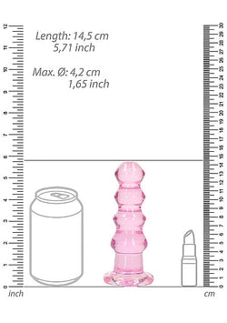 RealRock Crystal Clear Curvy Dildo Pink 5.5"