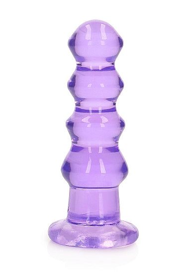 RealRock Crystal Clear Curvy Dildo Purple 5.5"