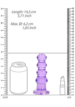 RealRock Crystal Clear Curvy Dildo Purple 5.5"