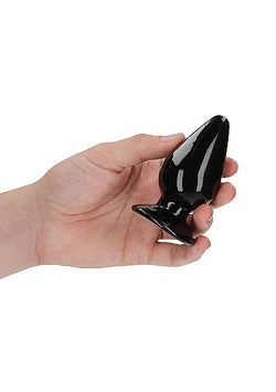 RealRock Crystal Clear Anal Plug 3.5" Black