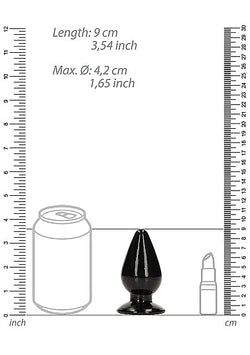 RealRock Crystal Clear Anal Plug 3.5" Black