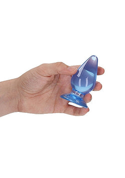 RealRock Crystal Clear Anal Plug 3.5" Blue