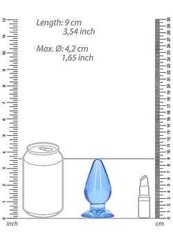 RealRock Crystal Clear Anal Plug 3.5" Blue