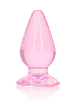 RealRock Crystal Clear Anal Plug 3.5" Pink