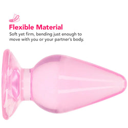 RealRock Crystal Clear Anal Plug 3.5" Pink