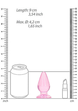 RealRock Crystal Clear Anal Plug 3.5" Pink
