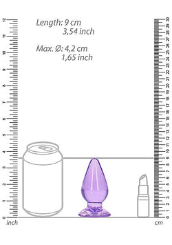 RealRock Crystal Clear Anal Plug 3.5" Purple