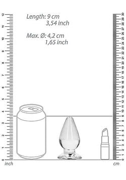 RealRock Crystal Clear Anal Plug 3.5" Transparent