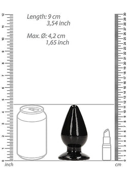 RealRock Crystal Clear Anal Plug 4.5" Black