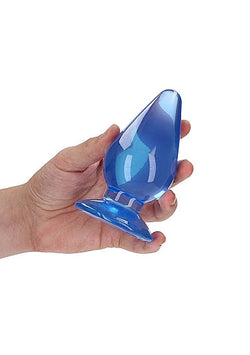 RealRock Crystal Clear Anal Plug 4.5" Blue