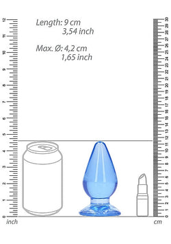 RealRock Crystal Clear Anal Plug 4.5" Blue