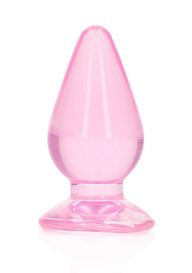 RealRock Crystal Clear Anal Plug 4.5" Pink