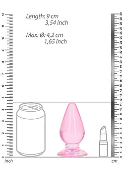 RealRock Crystal Clear Anal Plug 4.5" Pink