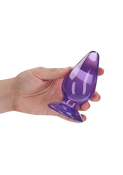 RealRock Crystal Clear Anal Plug 4.5" Purple