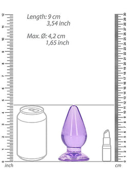 RealRock Crystal Clear Anal Plug 4.5" Purple